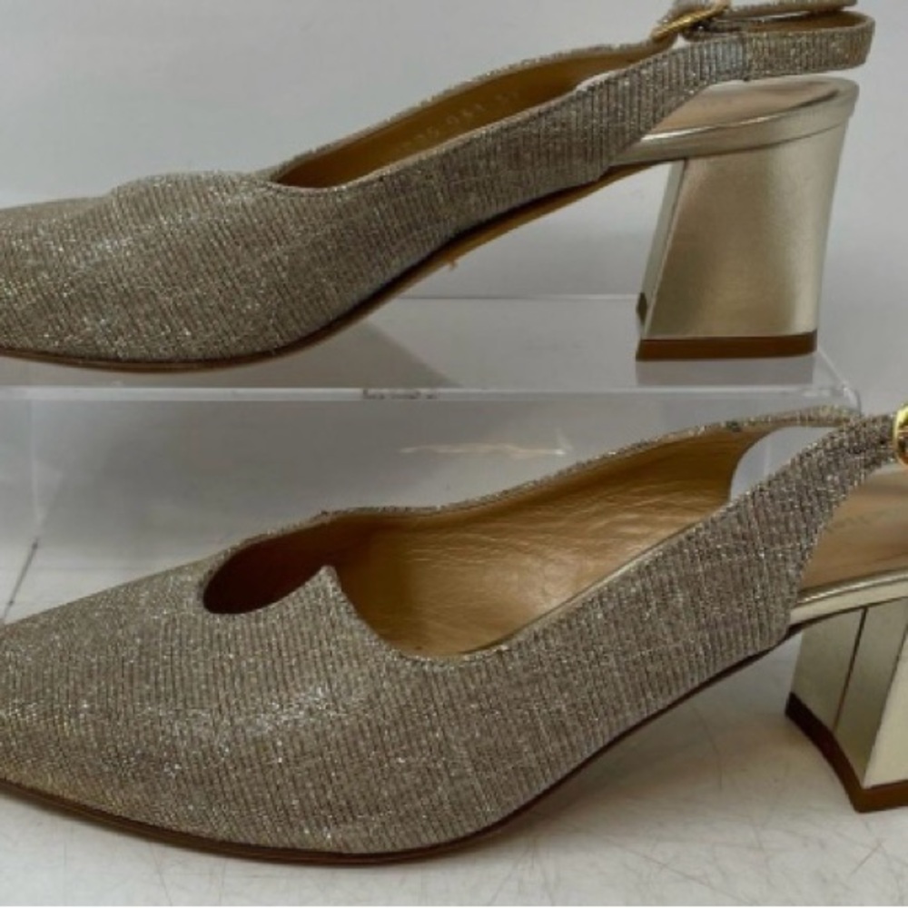 Michele Lopriore Galaxy Beige Slingback Heels